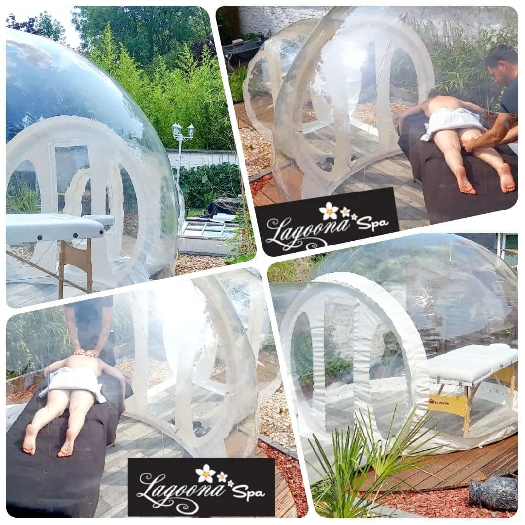 Massage insolite dans une bulle